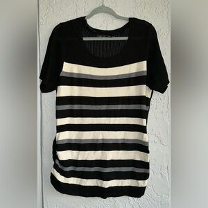 Lane Bryant Black and White Knit Top